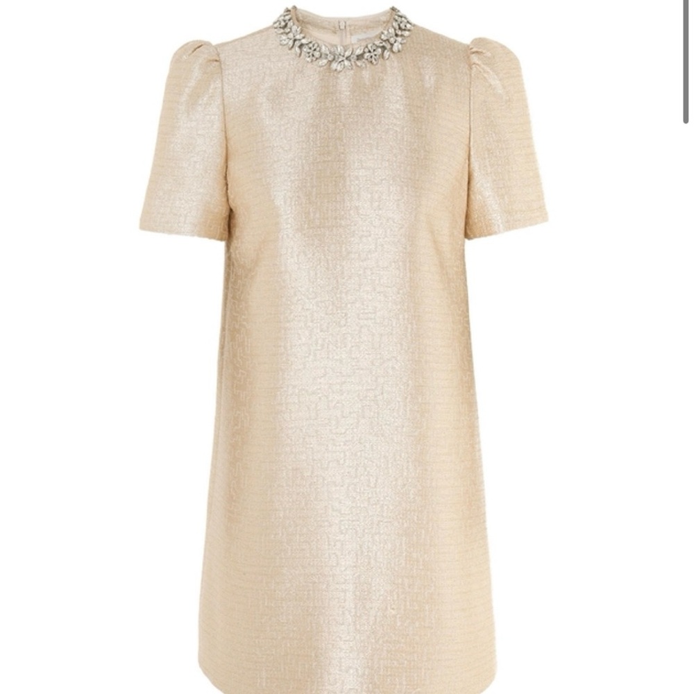 NWT Zimmerman Crush Cream Dress with Embellished Neckline SZ 0.